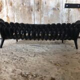 Old Vintage Black Cast Iron Fireplace