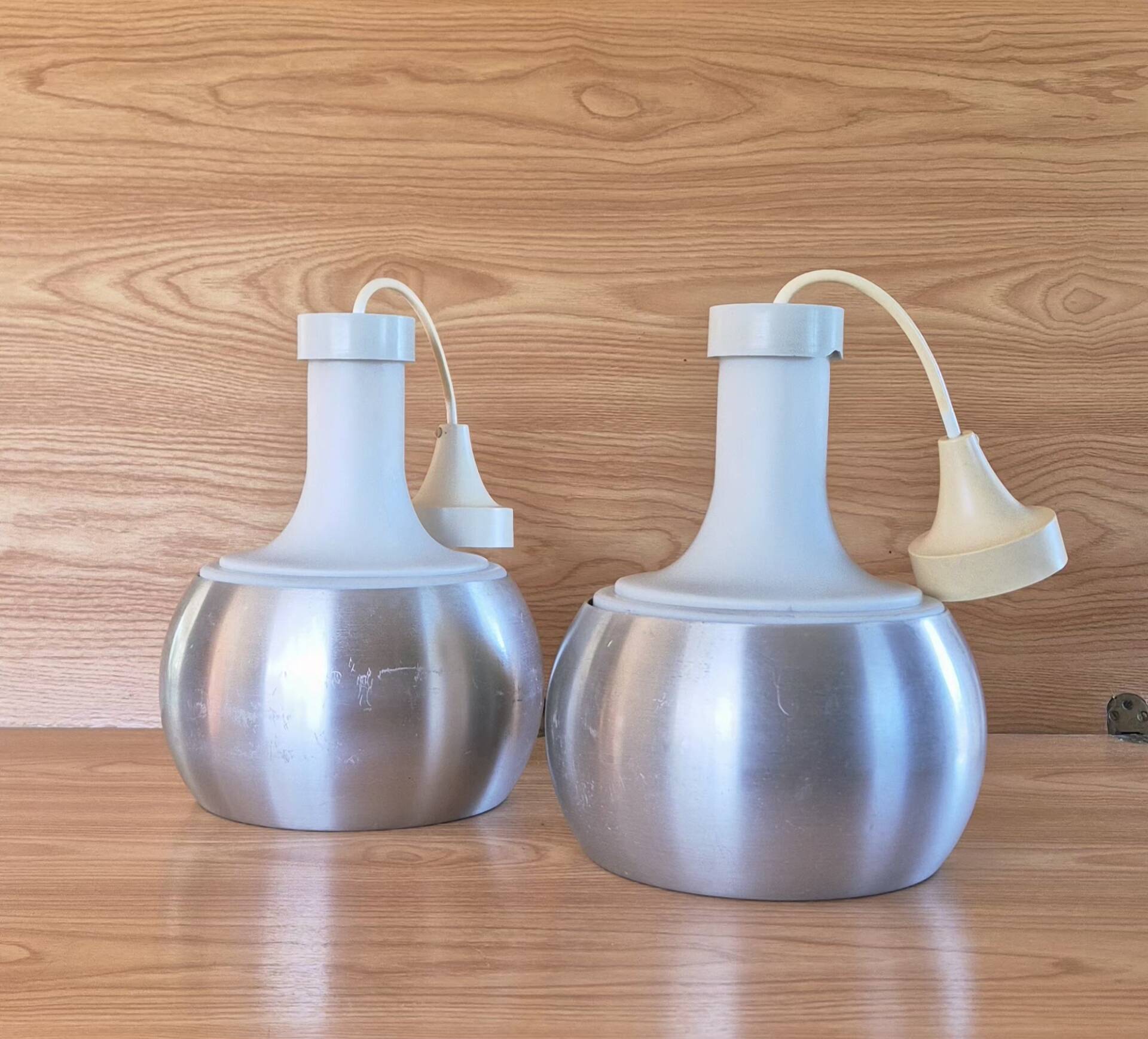 Vintage space-age chandeliers model P118, designer Rolf Krüger for Staff.