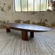 Table basse années 50 plateau bois exotique XXL
