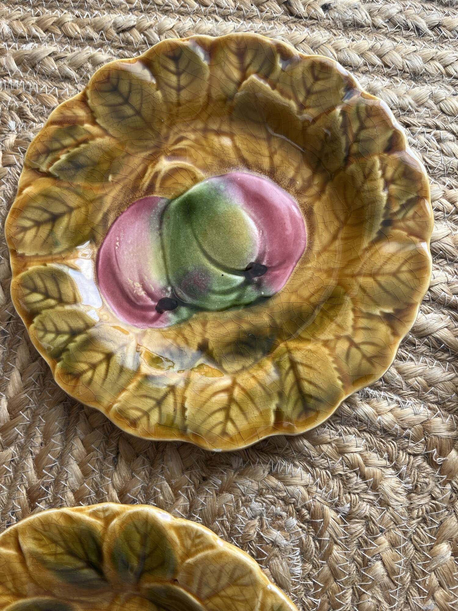 4 barbotine plates from Sarreguemines