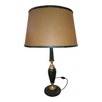 Large vintage leather desk lamp Le Tanneur