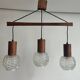 Lustre suspension teck 3 globes minimaliste 60/70
