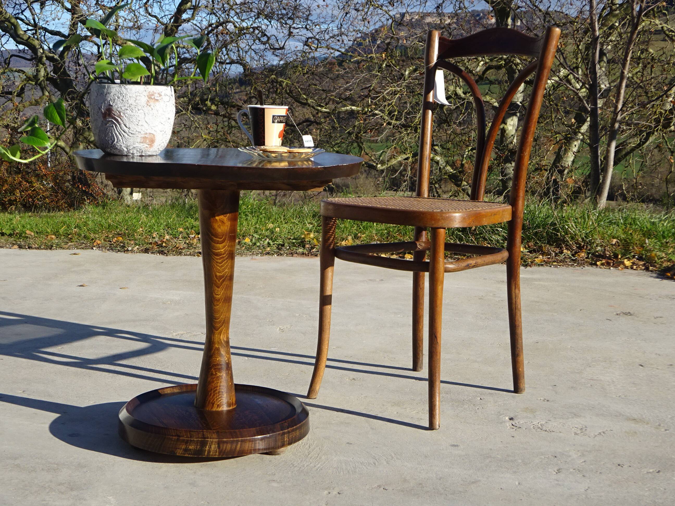 Solid wood pedestal table, Ø60cm