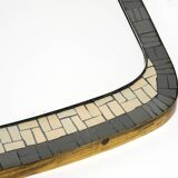 Mid Century mosaic wall mirror with brass frame by Münchner Zierspiegel