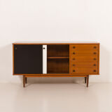 Vintage teak sideboard in the style of Charlotte Perriand, 1970s