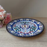 Assiette ancienne en faience décor bleu estampillé A.Alvarez, plat de service, plat apéritif