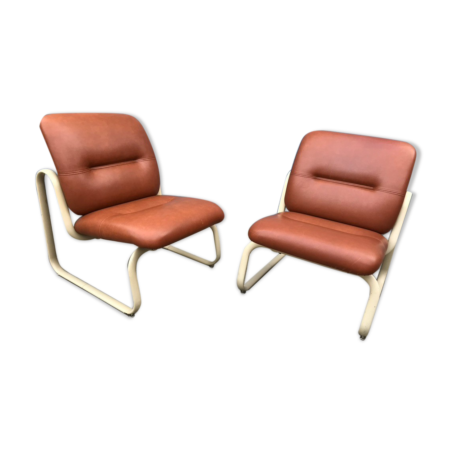 Pair of vintage Steelcase 1970 armchairs