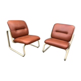 Pair of vintage Steelcase 1970 armchairs