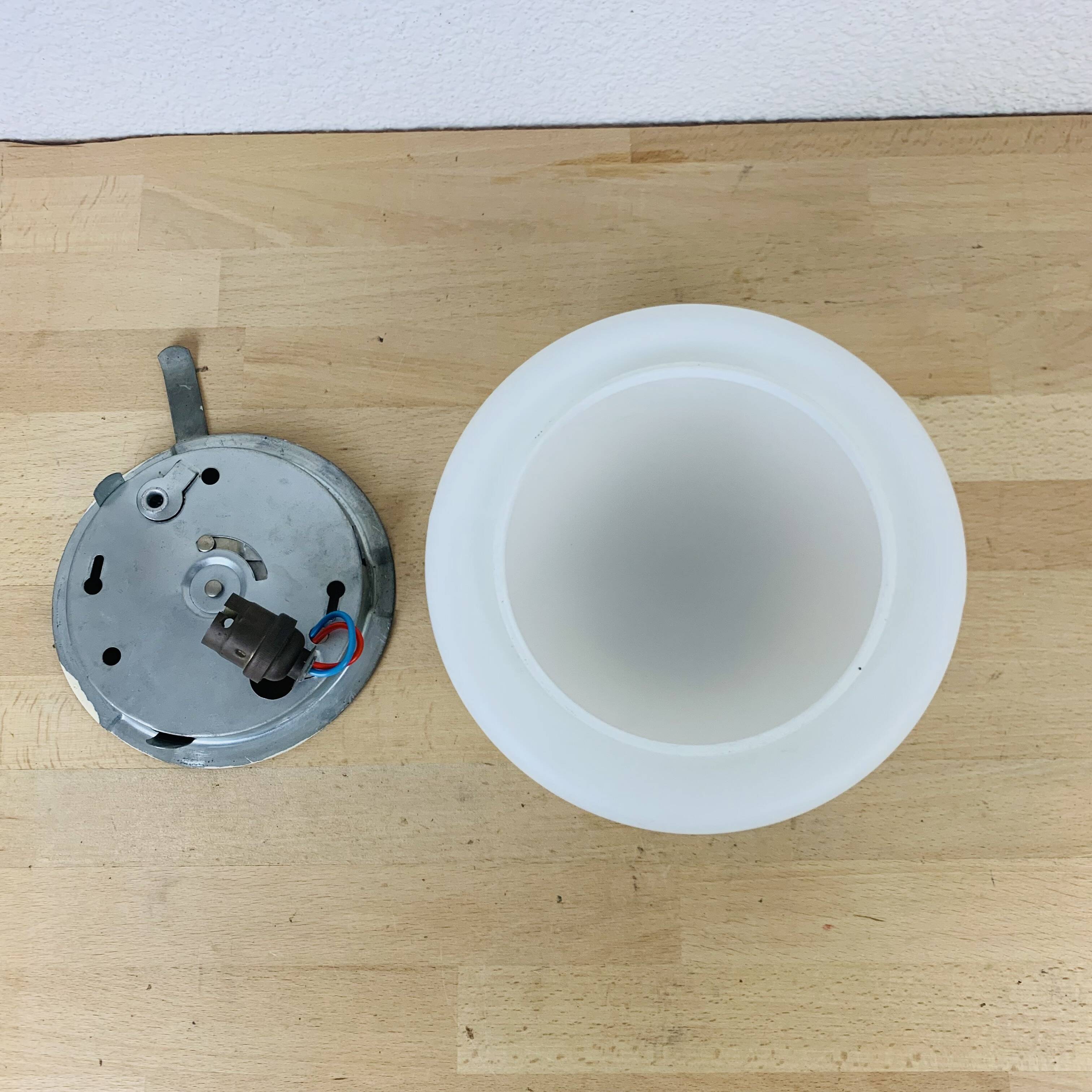 Vintage opaline ball wall light, half sphere