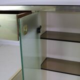 Seventies design bar cabinet by Harvey Guzzini for Stilglass Donati