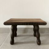 Small wooden bench with beaded legs