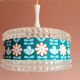 Vintage 1970s plexiglass and flower pendant light