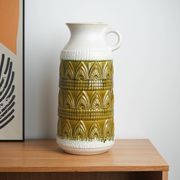 Ceramic floor vase with relief pattern, West Germany, 1970s