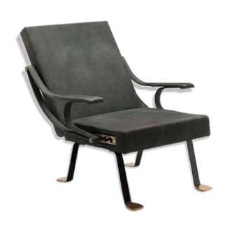 Fauteuil Inclinable Digamma en laiton par Ignazio Gardella