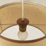 1960s wall lamp in Scandinavian design, teak and beige shade