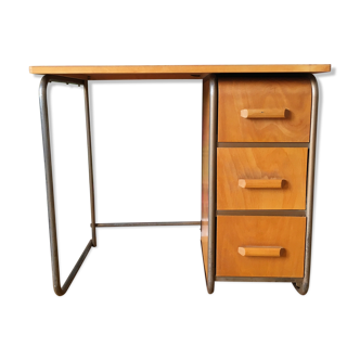 Bureau en bois et métal vintage