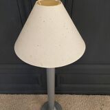 Wooden floor lamp 1980 central shaft gray patina