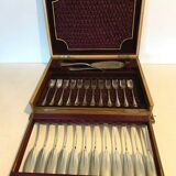 Service a poisson coffret en bois en bois d'acajou blond