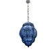 Wrought Iron Blue Murano Glass Light Pendant 1980’s