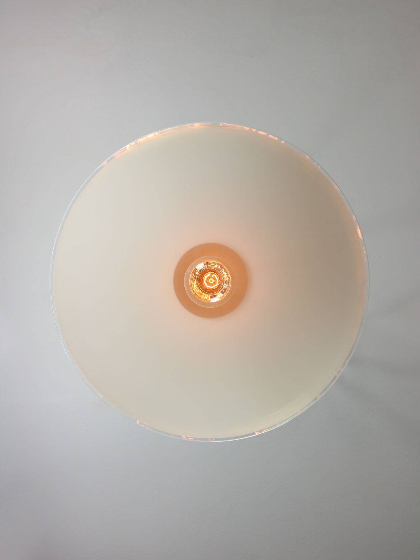 Mid-Century Italian Saucer Glass and Brass Pendant Lamp