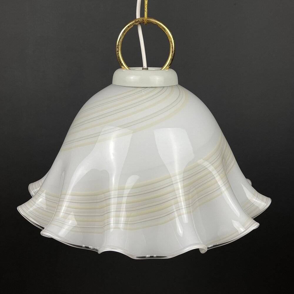 Vintage Murano Glass Suspension Lamp in the Shape of a Handkerchief, Italy, 1970s