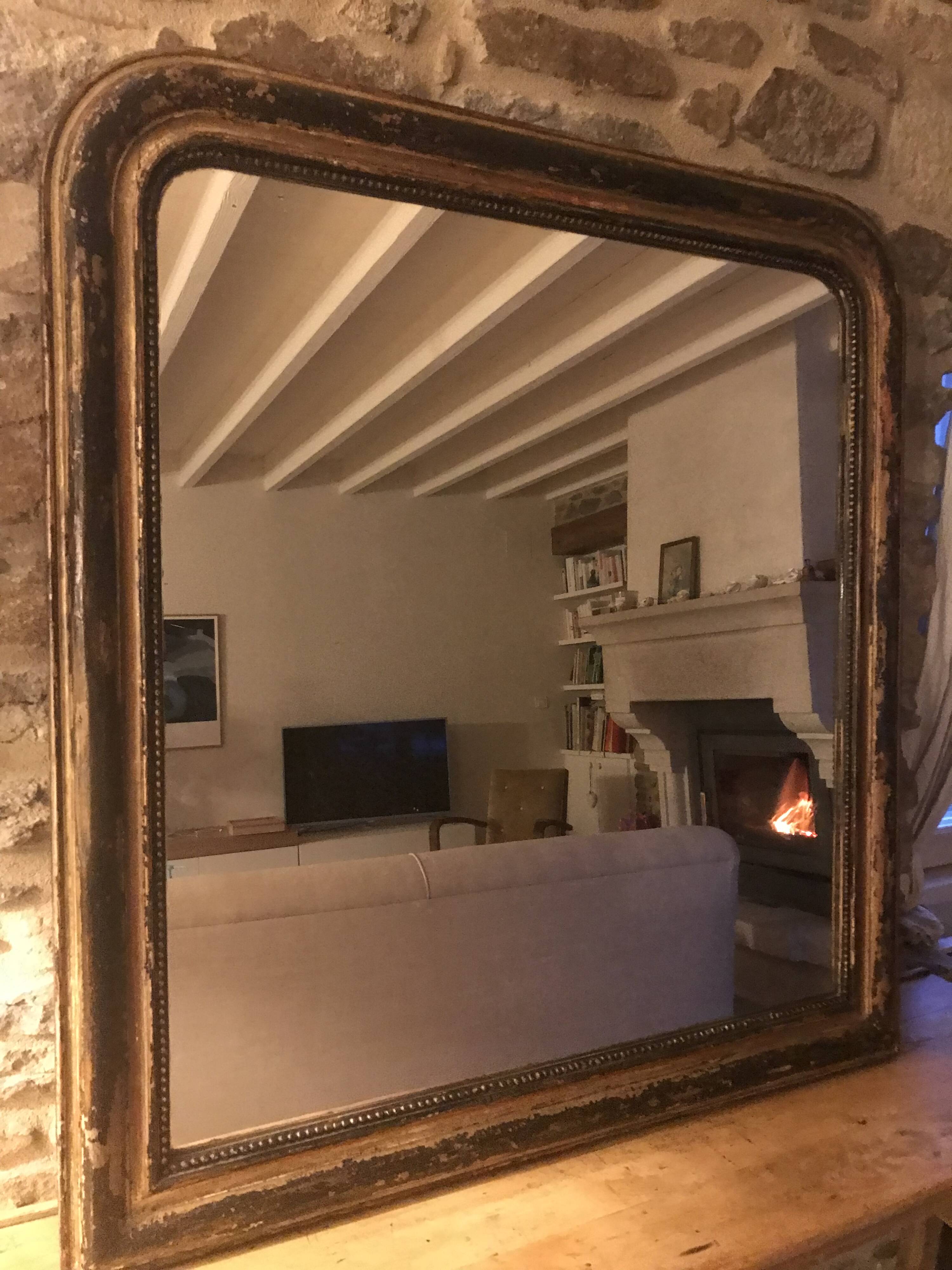 Large black Louis Philippe mirror