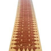 Vintage Afghan Ziegler Tapis Tissé à la main Rust Wool Runner - 77x450cm