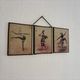 Vintage 1930 triptych mirror barber hairdresser young dancer woman - 19 x