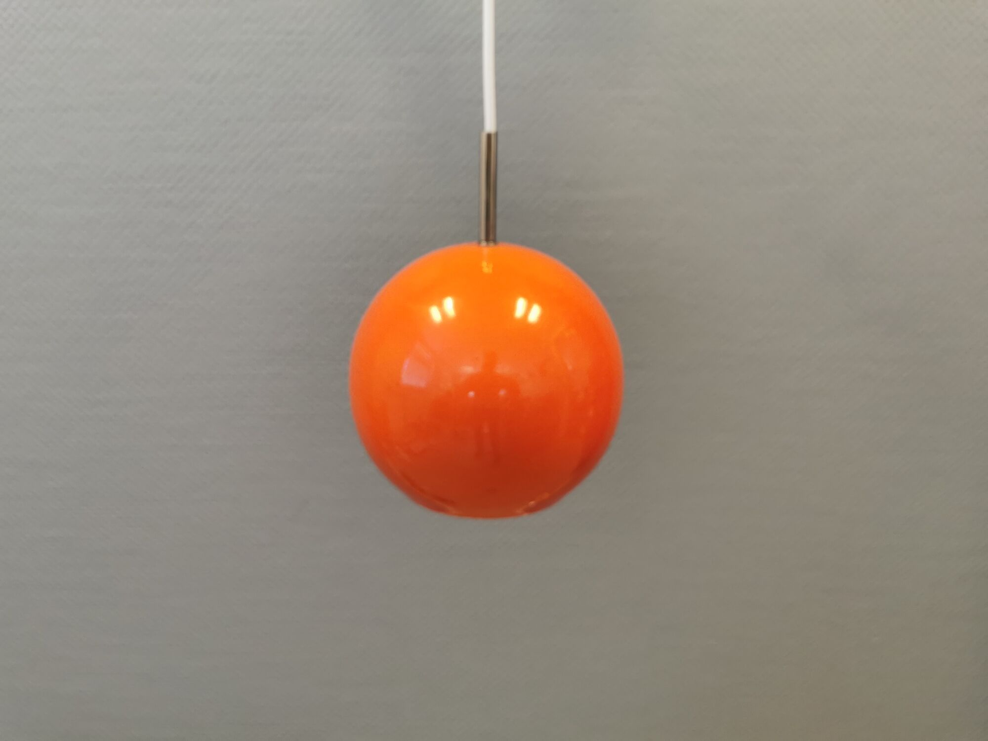 Orange ball lamp, Danish design and estimated from the 80