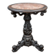 Indochina ironwood pedestal table decor winged character marble top 19th century