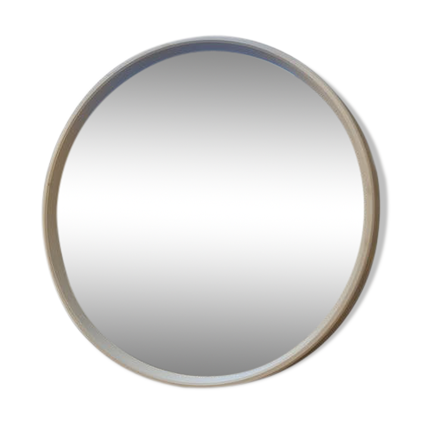Mid century circular white mirror