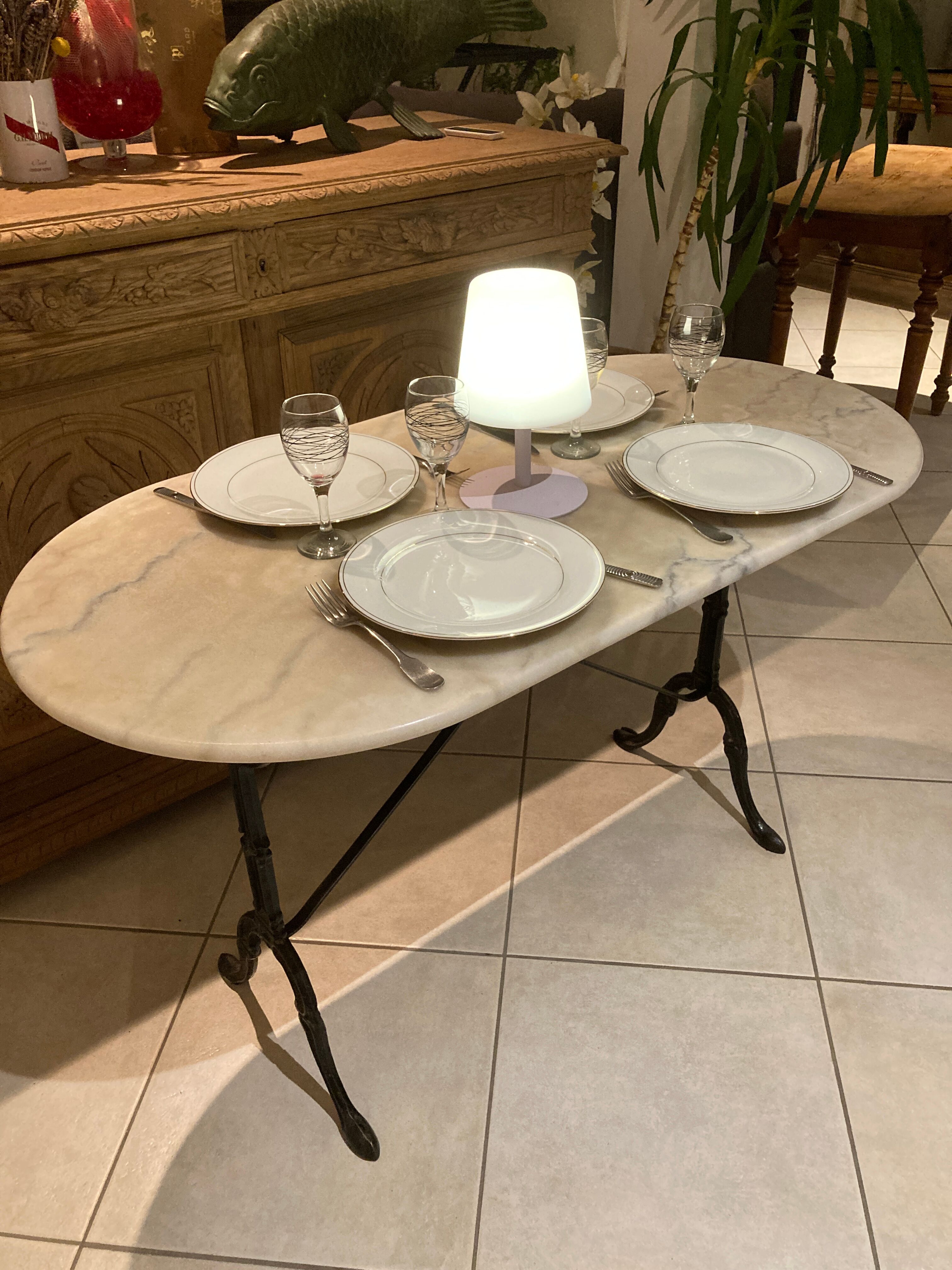 Marble bistro table