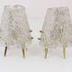 Pair of mid-century brass and textured glass table lamps, Austria, 1950s