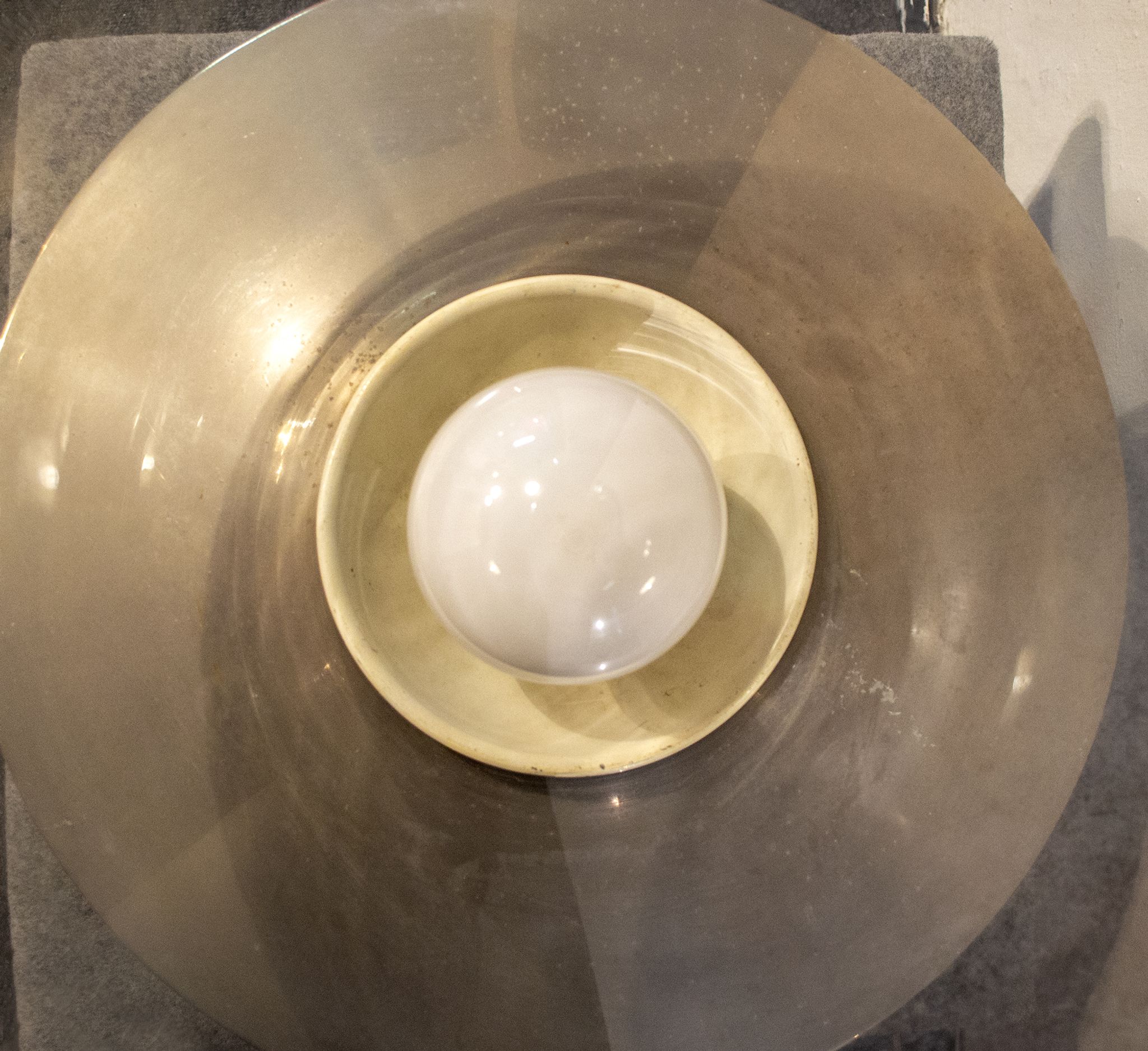 Lampe de table en verre et métal chromé Italia Anni '70