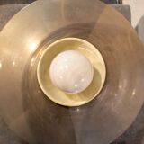 Table lamp in glass and chromed metal Italia Anni '70