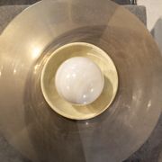 Lampe de table en verre et métal chromé Italia Anni '70
