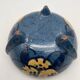Tripod ceramic pocket tray, hand painted blue