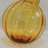 Slanted/Vintage Amber Glass Vase