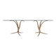 Unique sculptural dining table in bronze and glass, Belgium 1970.