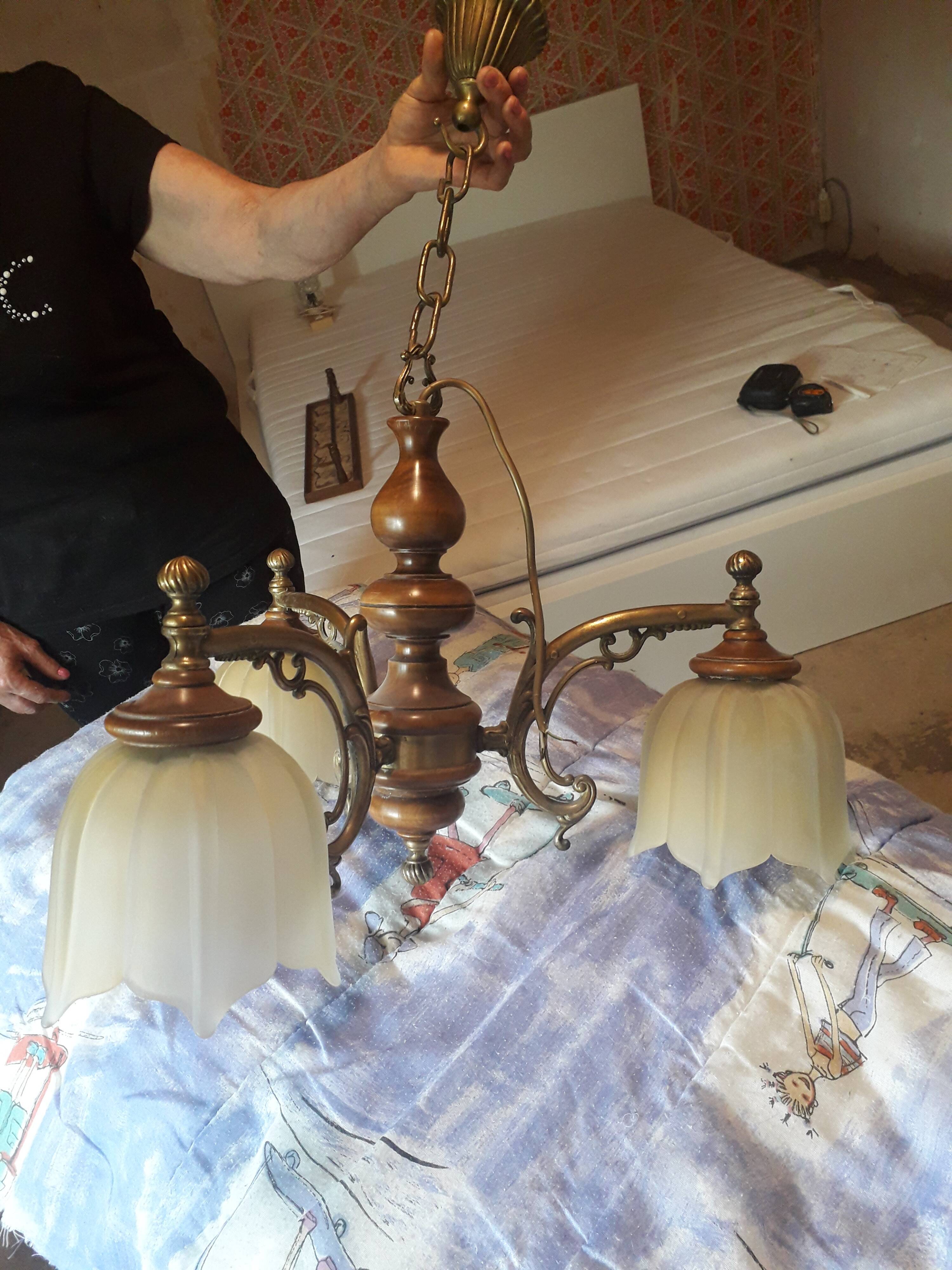 Vintage 3-spoke chandelier