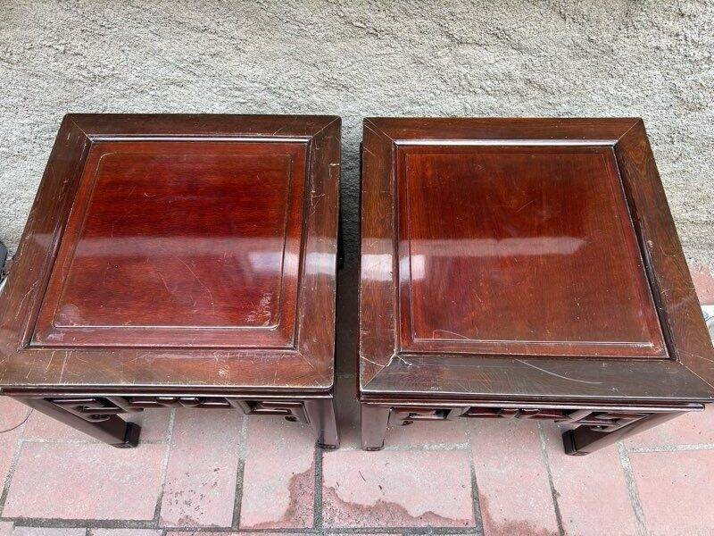 2 tables basses style asiatique
