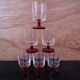 6 ruby red Cavalier footed white wine glasses Luminarc