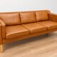 Vintage Danish mid-century 3-person Stouby sofa in cognac leather, 1960s