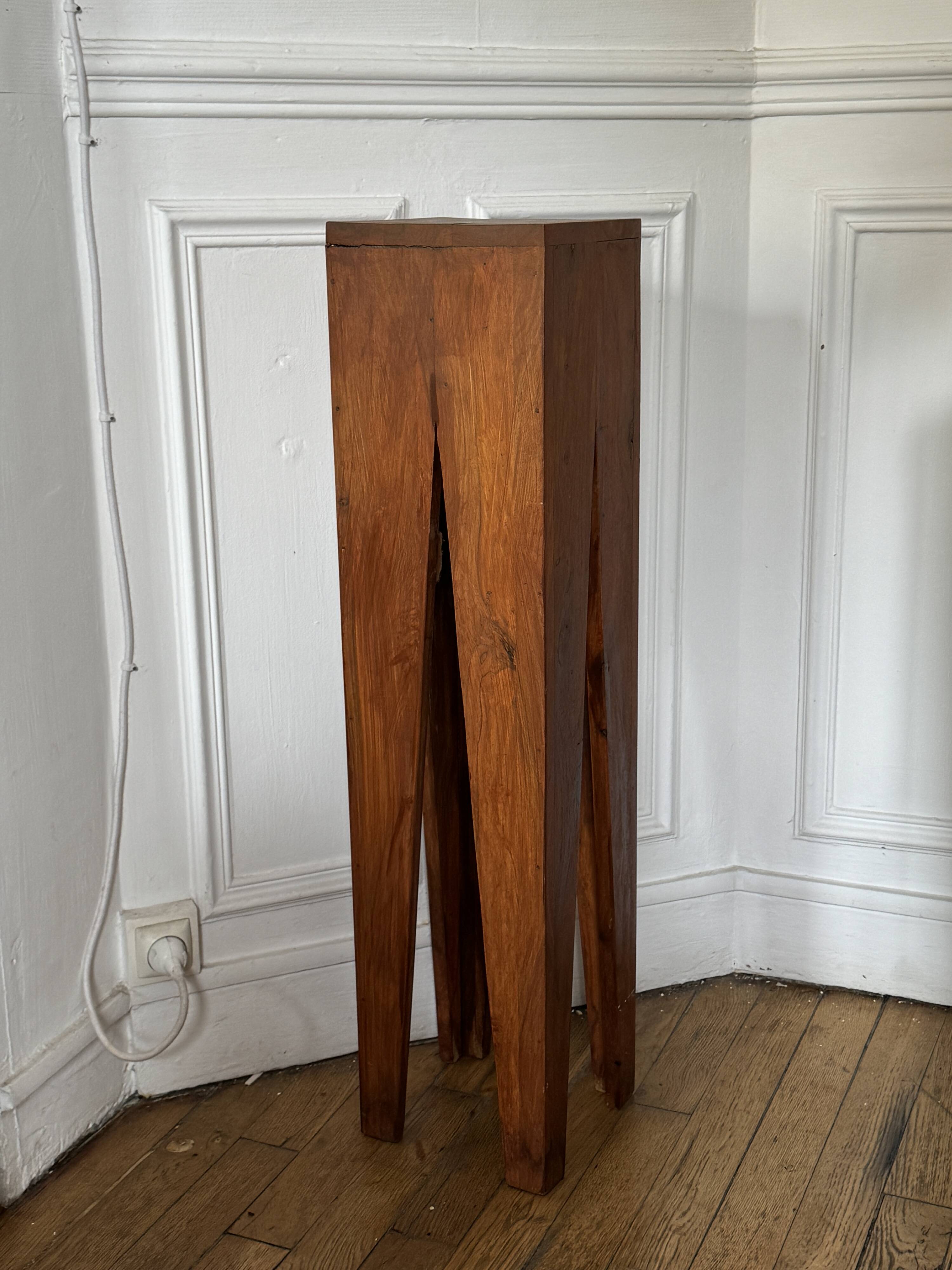 Large vintage wooden stool