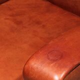 Sheep leather armchair Dutch design handmade 1970 - Brand name Joris