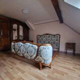 Louis XV style bed frame in solid cherry wood