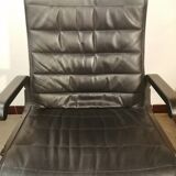 Vintage black leather office chair by Richard Sapper for Knoll 1979