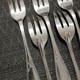 10 cake forks silver metal Ercuis model lauriers dessert forks