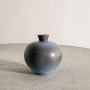 Vintage Swedish Mid Century Blue Vase by Berndt Friberg, 1970s
