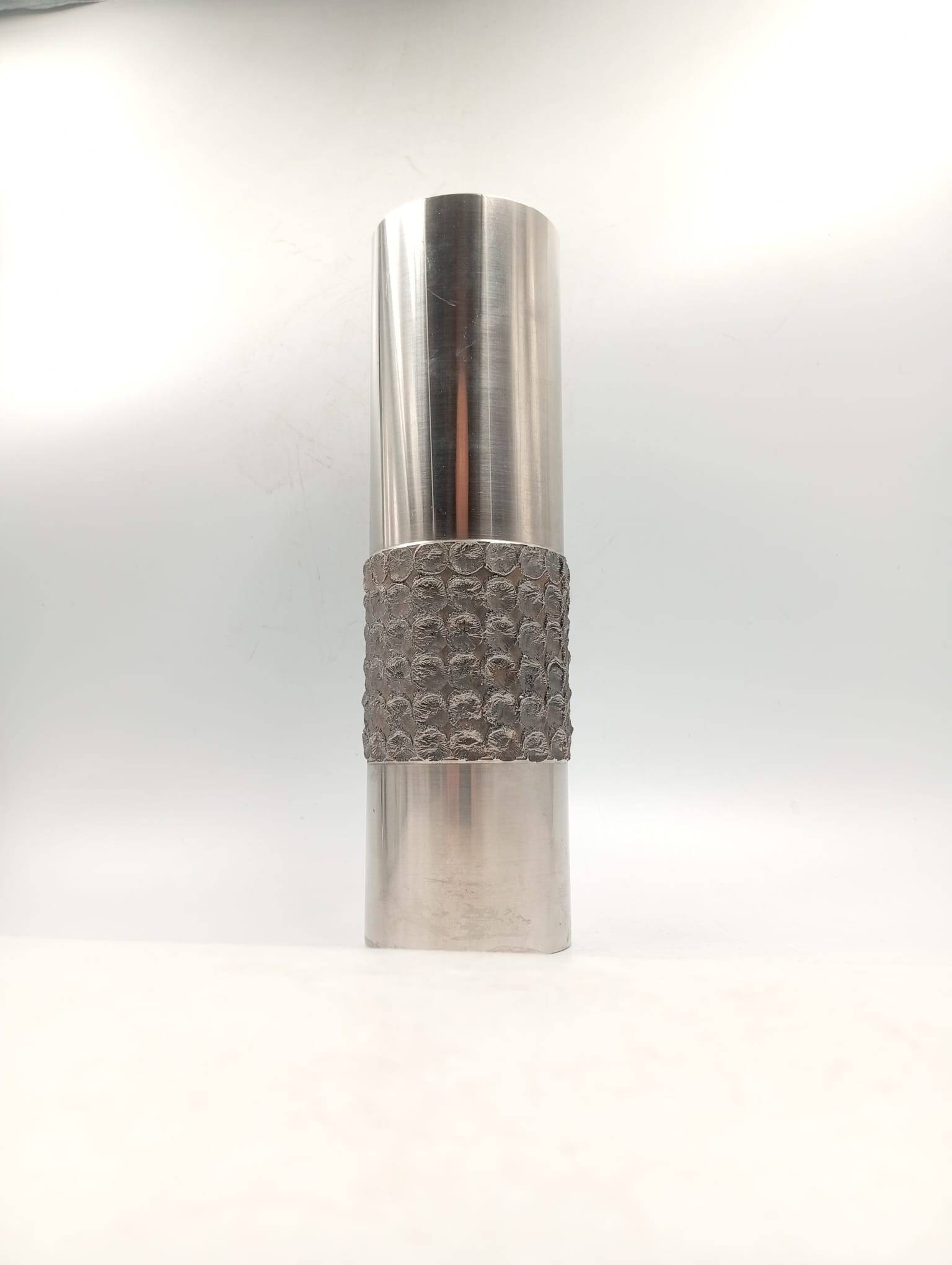 Lot 5 tube vases brutalist bmf steel 60s 70s wmf space age